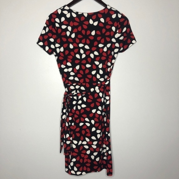 Diane Von Furstenberg DVF Zoe Silk Jersey Faux Wrap Dress in Petal Poppy - Picture 8 of 8